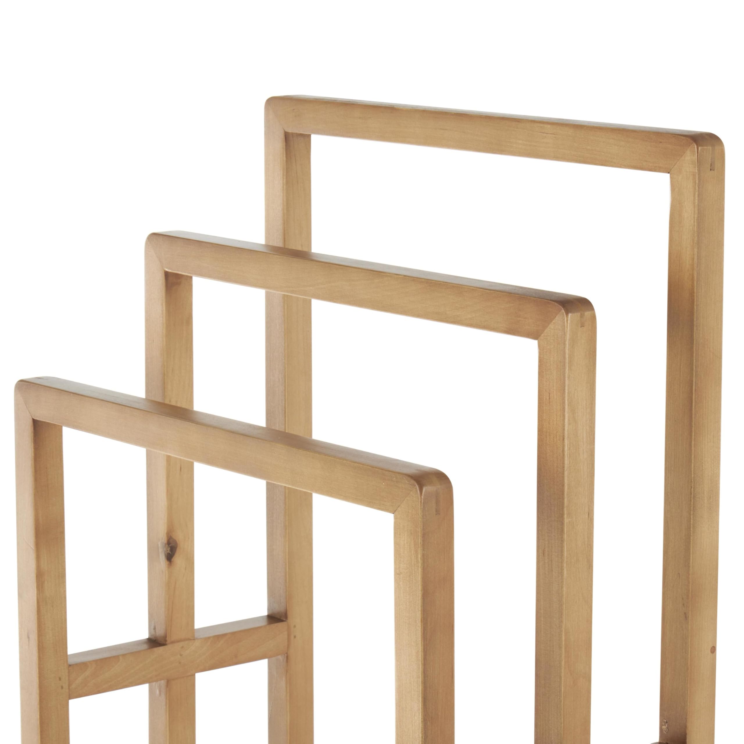 Deco 79 Modern Wooden Quilt Rack - Sleek Brown Design 18x12x33 Inches - Perfect for Bedroom, Living Room & Farmhouse Decor