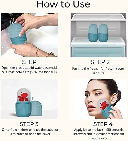 Cooling Face Ice Roller for Puffy Eyes & Facial Massage - Reusable Silicone Ice Roller for Skin Tightening & Beauty - Perfect for Morning Routine & Post-Workout Skin Care