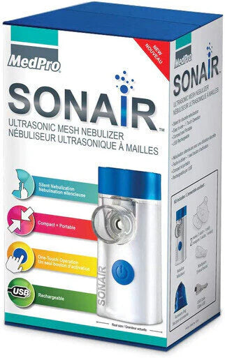 MedPro™ SONAIR Mesh Portable Nebulizer for Adults & Kids - Compact, Quiet Asthma & COPD Relief - Perfect for Travel, Home & Emergency Use