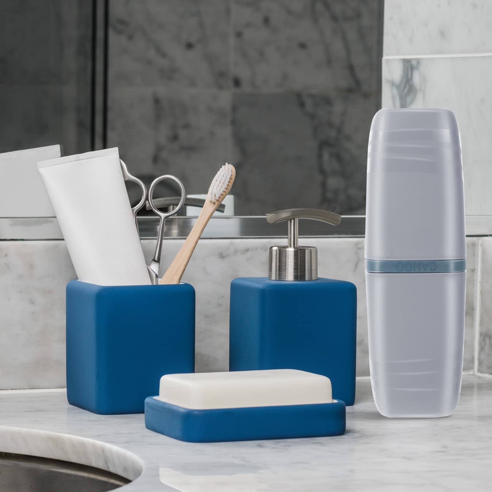1pc Portable Toothbrush and Toothpaste Travel Case with Wash Cup - Compact Storage Box for Toothbrush, Toothpaste, and Water Mug - Ideal for Camping, Travel, and Outdoor Adventures
