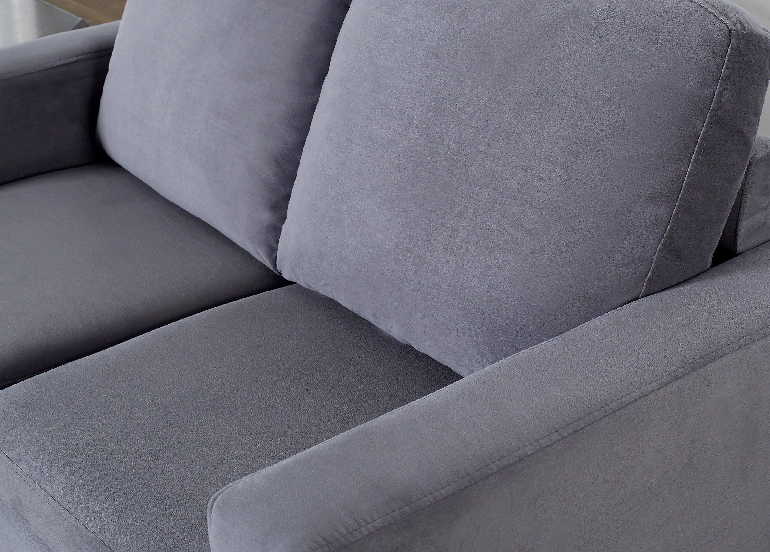 Sarah Microfiber Loveseat Sofa - Soft Gray Small Couch for Living Room, Apartment & Office | Compact Two-Seater with Comfortable Cushions