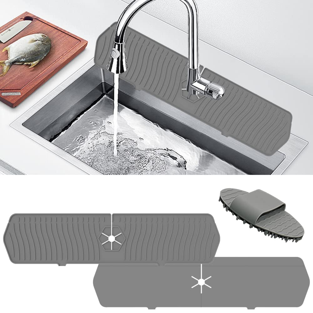 SainSpeed Silicone Dish Drying Mat - Non-Slip Heat Resistant for Kitchen & Bathroom - 24