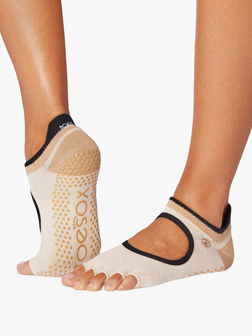 ToeSox Half Toe Bellarina Grip Socks with Reflective Design - Non-Slip Dance Socks for Ballet, Yoga & Pilates | Perfect for Studio Practice & Performance
