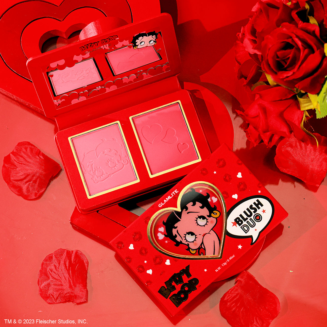 Betty Boop™ x Glamlite Blush Duo - Long-Lasting Cheek Color for a Flawless Glow | Perfect for Everyday Wear & Special Occasions
