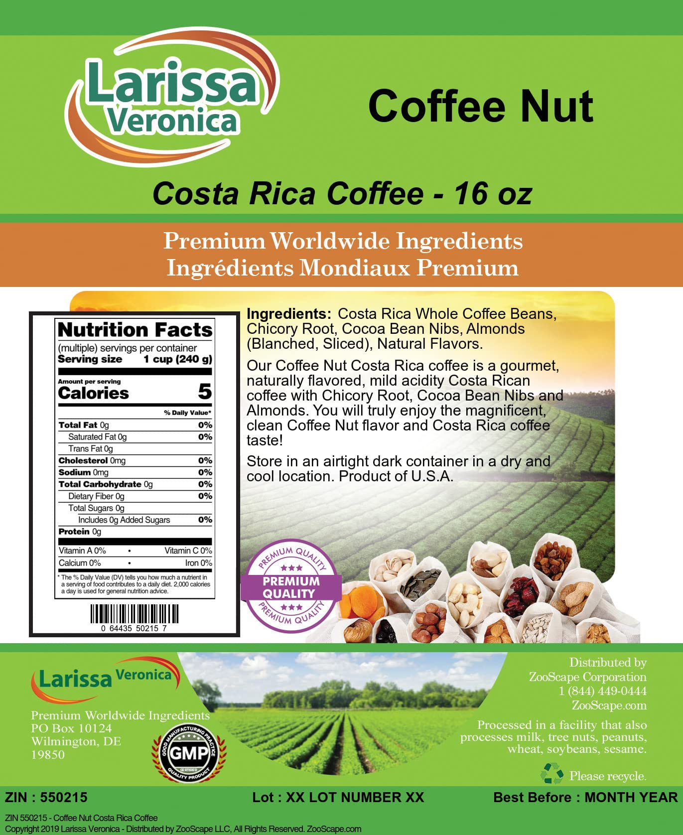 Premium Costa Rican Coffee Beans - 100% Arabica, Gourmet, Naturally Flavored Whole Bean Coffee (16 oz) for French Press, Drip & Espresso - Perfect for Home Brewing & Gifting (ZIN: 550215)