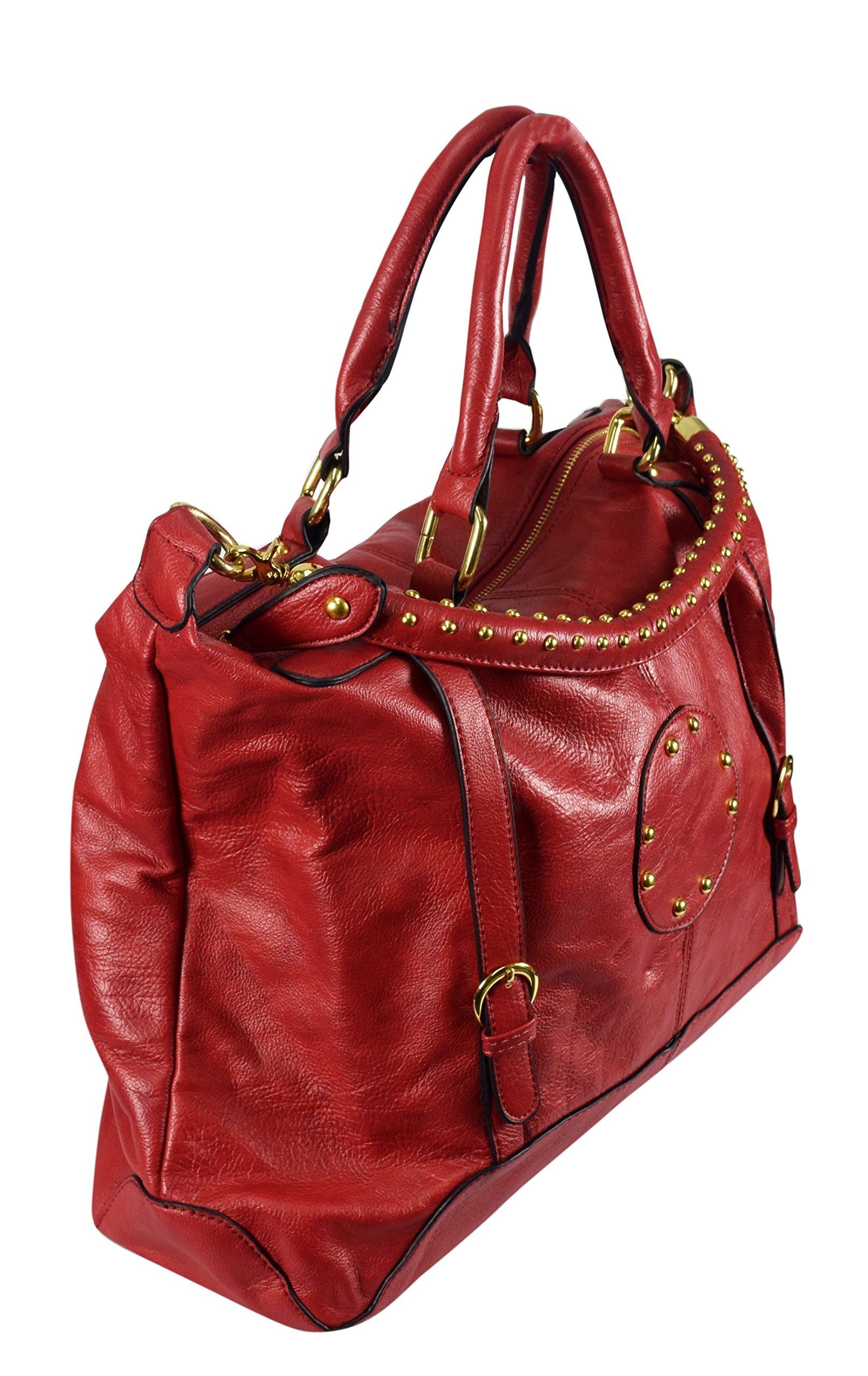 Stylish Women's Handbags with Metal Studded Embellishments & 3-in-1 Multiway Handles - Perfect for Work, Travel, and Everyday Use