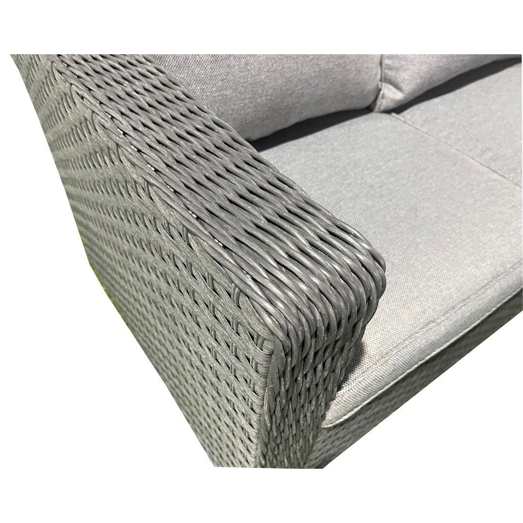 L-Shaped Grey Rattan Outdoor Garden Sofa Set with Ice Bucket Table - Perfect for Patio, Poolside & Backyard Relaxation