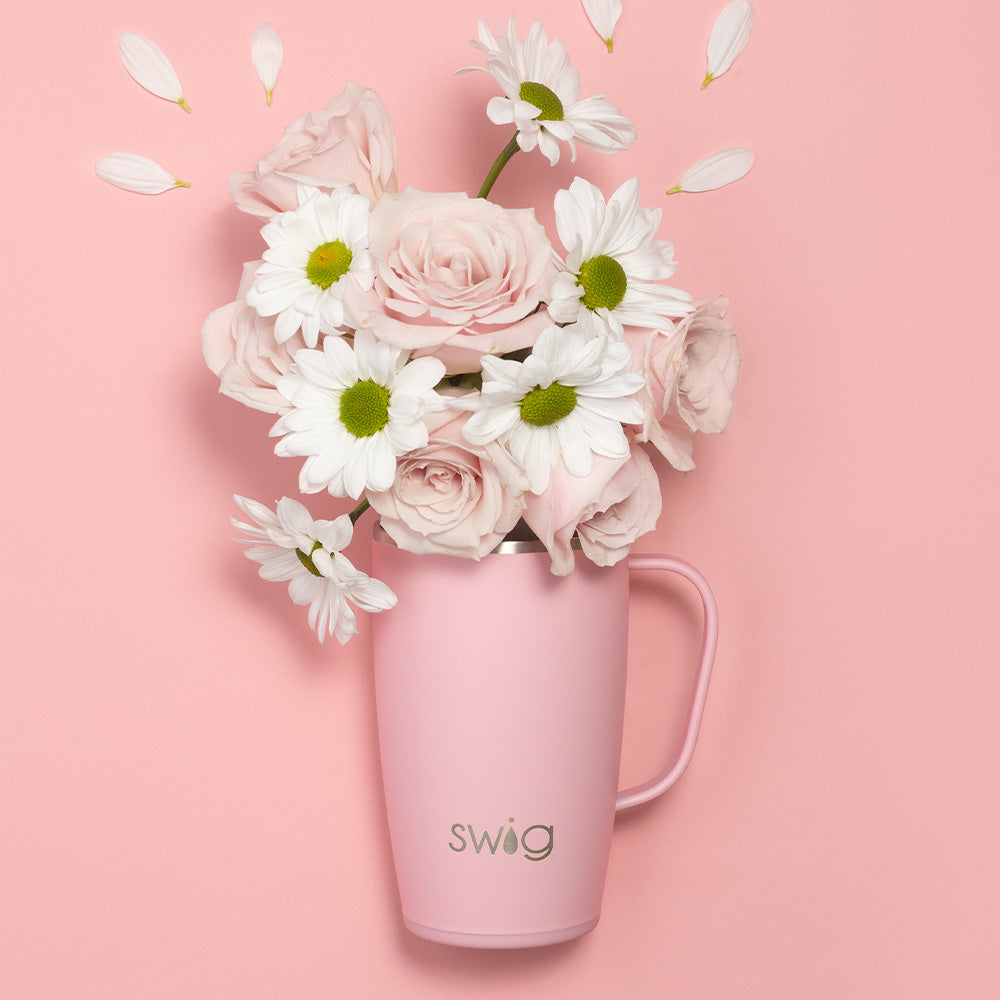 18oz Blush Pink Insulated Travel Mug - Leak-Proof Stainless Steel Coffee Tumbler for Hot & Cold Drinks - Perfect for Commuting, Hiking, and Office Use