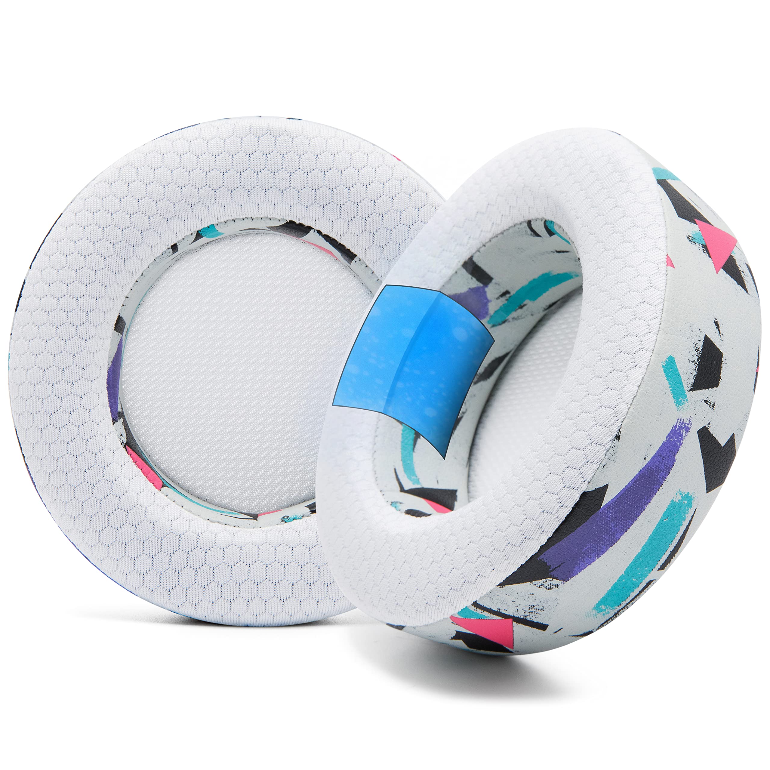 Premium Cooling Gel Earpads for Corsair Virtuoso Gaming Headset - Hybrid Fabric Replacement Cushions with Enhanced Durability, Noise Isolation & Comfort (White) - Perfect for Long Gaming Sessions, Streaming & Office Work