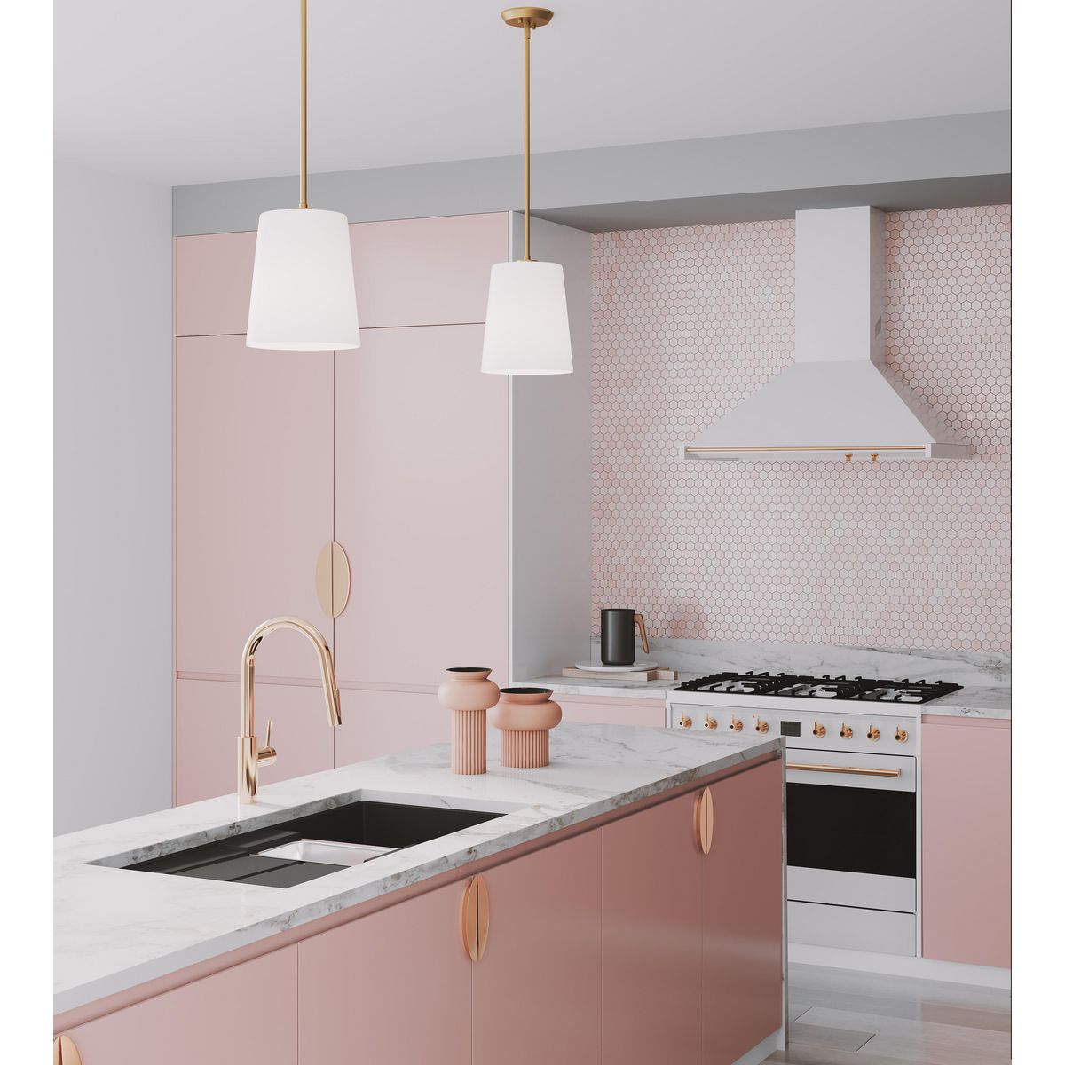 Clarion Collection One Light Etched White Glass Pendant Lighting Fixture - Modern Ceiling Light for Dining Room, Kitchen Island & Bedroom