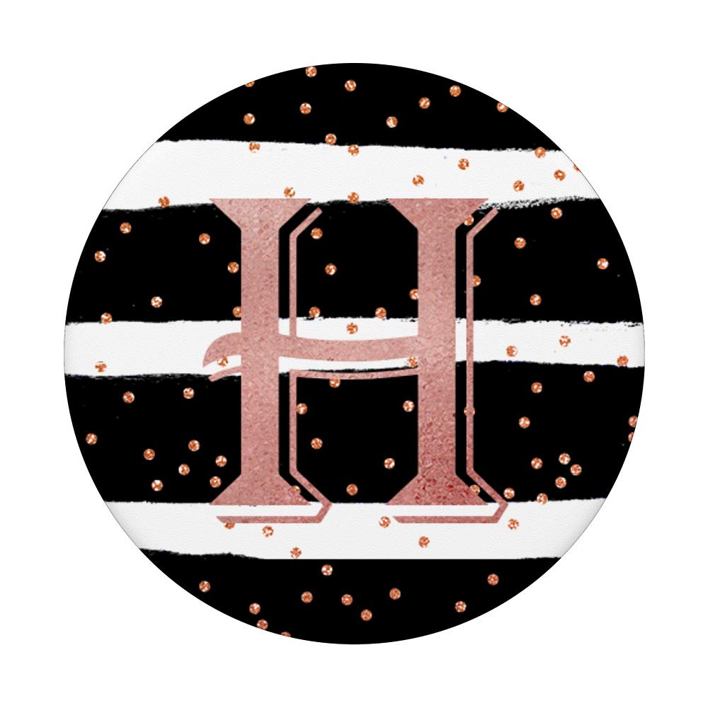 Personalized Rose Pink Dots Letter H Necklace - Black & White Stripes Initial Jewelry for Women, Gift for Her, Birthday, Anniversary, Valentine's Day | Perfect for Everyday Wear, Date Nights & Special Occasions
