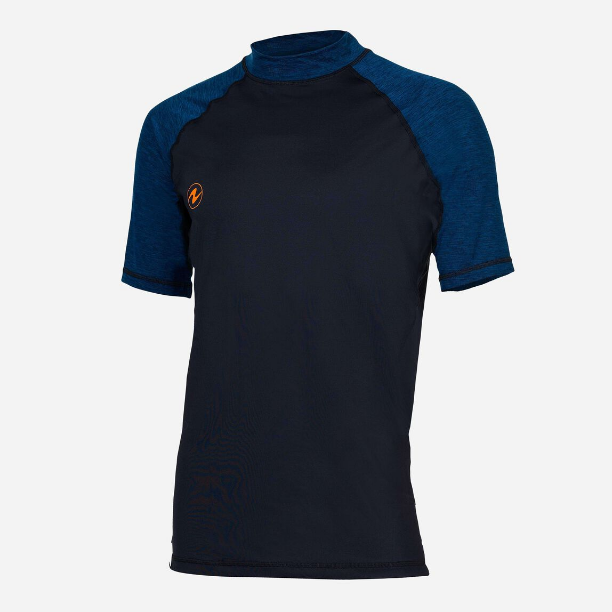 Aqualung Men's Slim Fit Short Sleeve Rashguard - UPF 50+ Sun Protection Swim Shirt for Scuba Diving, Surfing & Water Sports