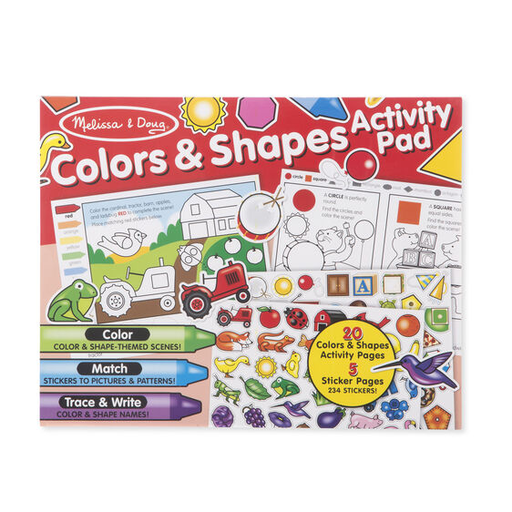 Colors & Shapes Activity Pad for Kids - Fun Learning & Educational Toddler Workbook - Perfect for Preschool, Homeschool & Travel Activities