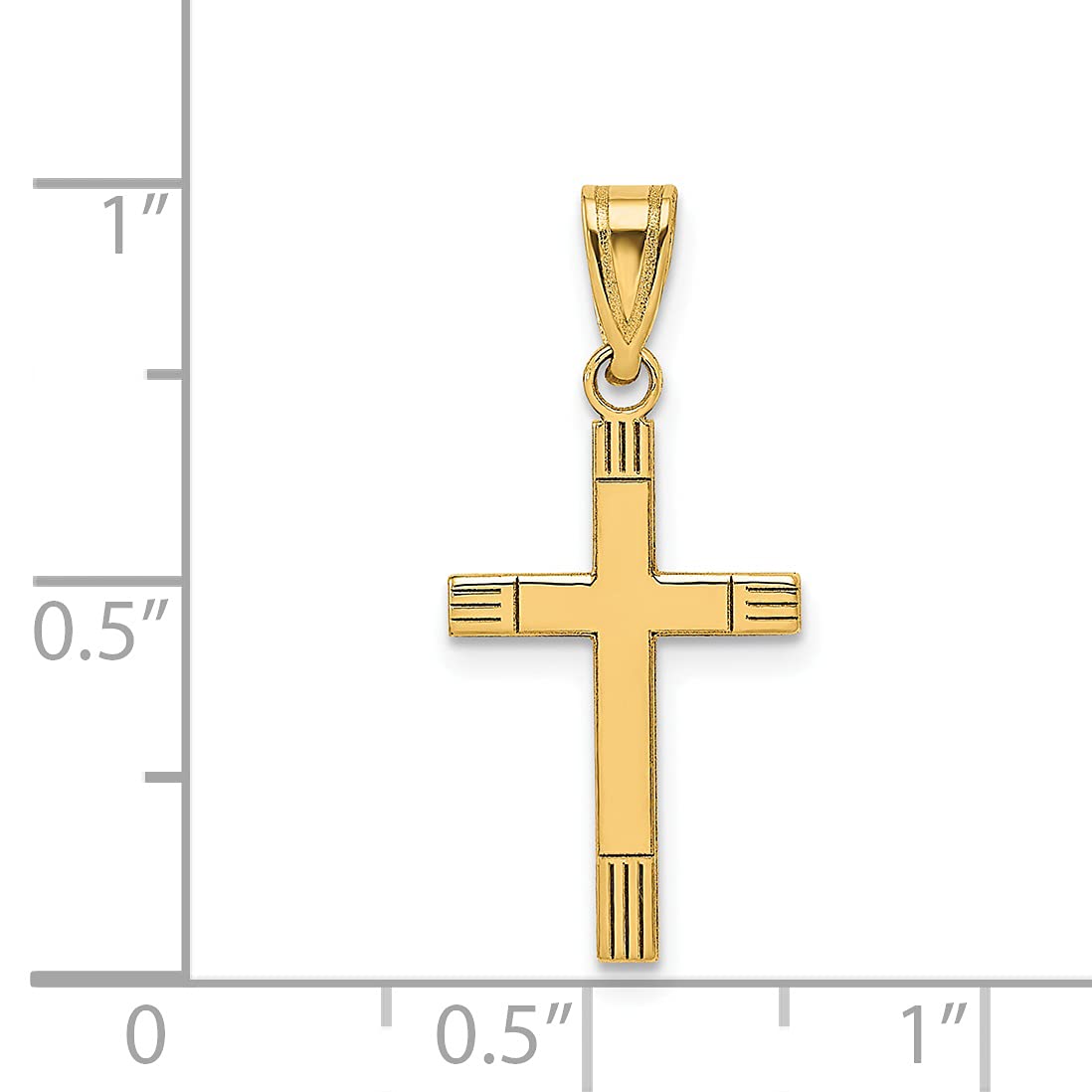 14K Gold Laser Etched Cross Pendant Necklace for Women & Men - Elegant Religious Jewelry Gift for Baptism, Confirmation & Everyday Wear