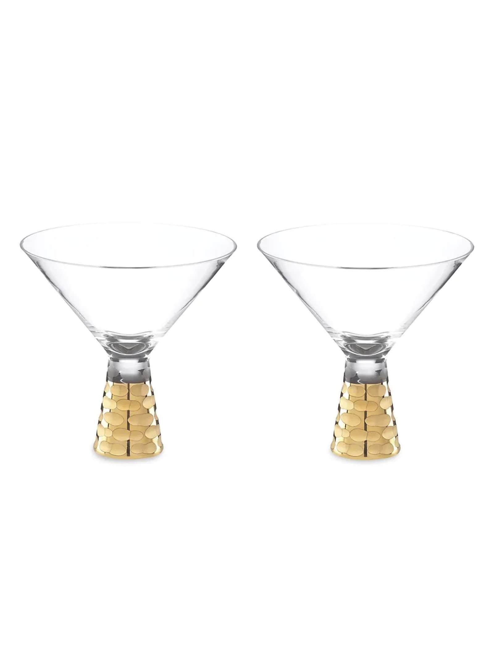 Premium Truro Gold Martini Glasses Set of 2 - 5-Inch Elegant Cocktail Glasses for Home Bar, Parties & Entertaining - Perfect for Martinis, Margaritas & Cosmopolitans