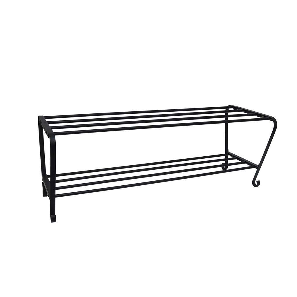 Sturdy All-Steel Shoe Rack for Porch - Space-Saving Double Layer Shoe Organizer with No-Tools Assembly - Perfect for Entryway, Mudroom & Closet Storage