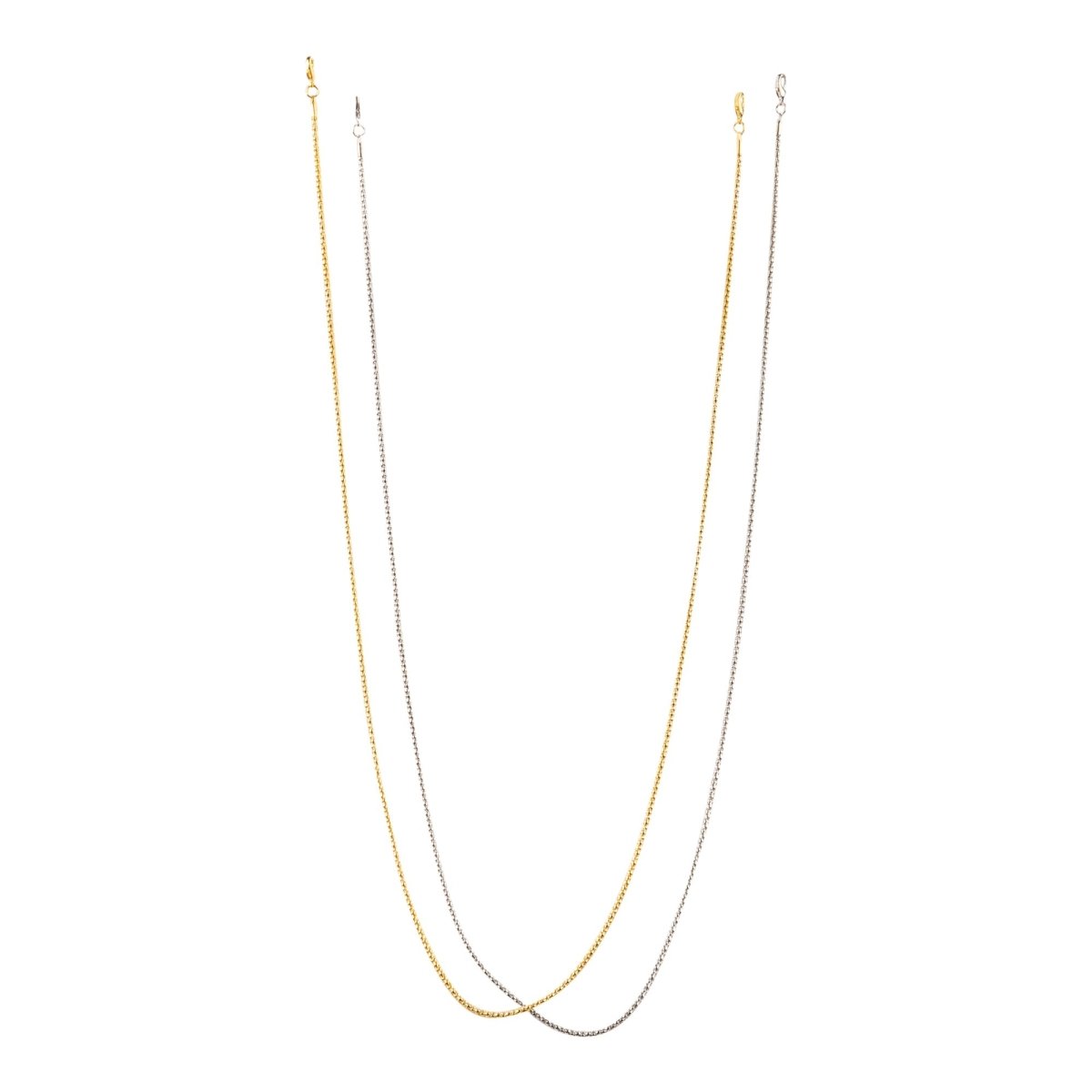 Bondstreet Mask Chains 2 Pack - Gold & Silver Adjustable Lanyards for Face Masks | Comfortable & Stylish for Everyday Use, Travel, and Work