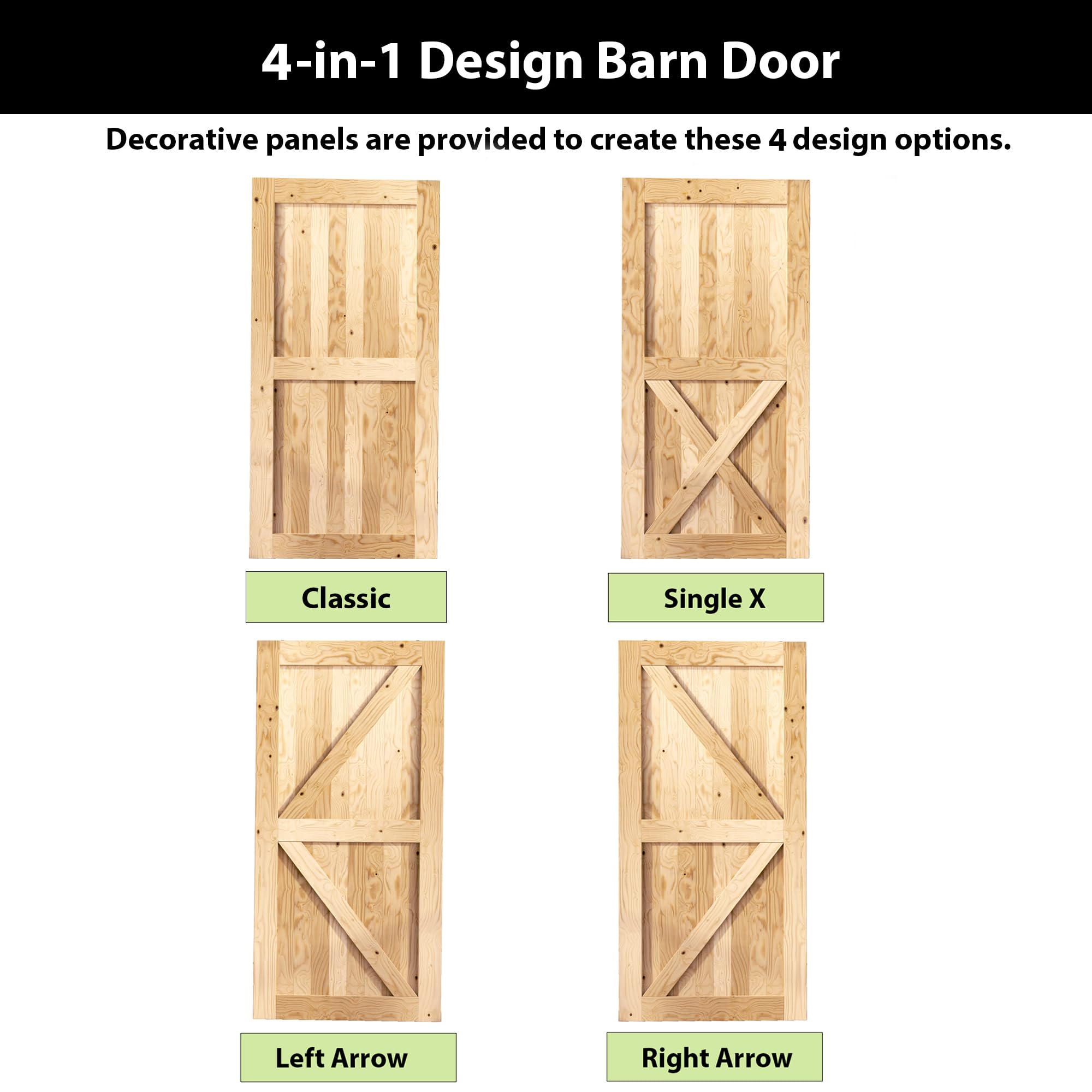 Homacer Black Rustic Non-Bypass Sliding Barn Door Hardware Kit - Single Door System for 46in Width x 84in Height - 8ft Flat Track with T-Shape Rollers - Perfect for Bedroom, Closet & Interior Spaces