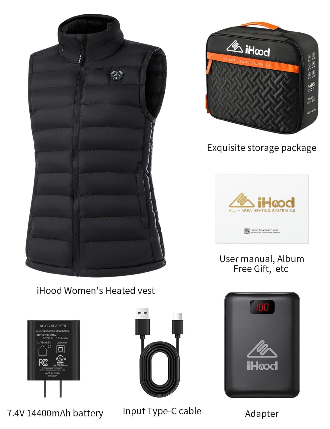 iHood Women's Modern Hooded Jacket - Lightweight Waterproof Windbreaker for Outdoor Activities, Hiking & Travel