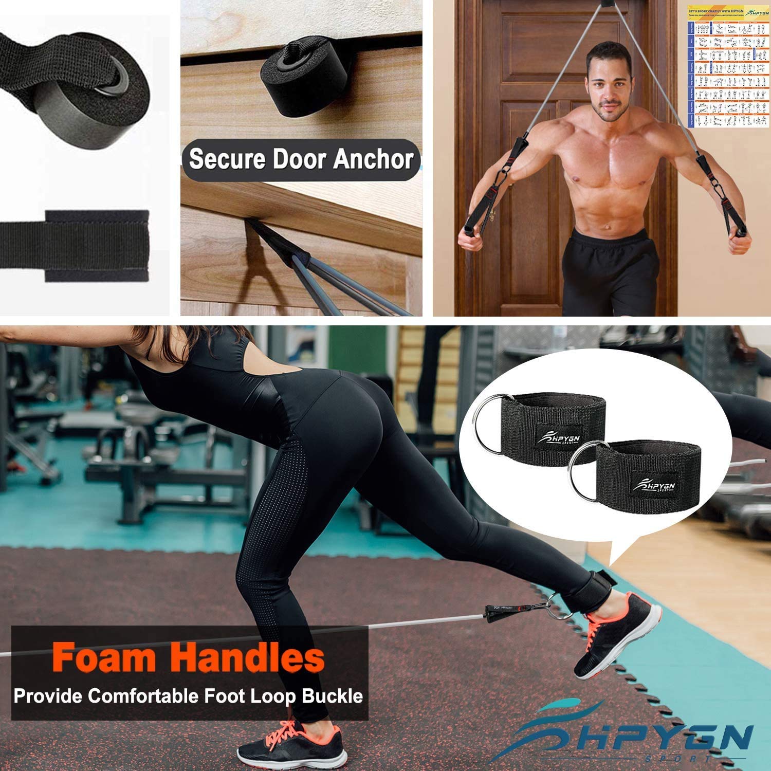 Figure 8 Resistance Band - Heavy Duty 200LB Exercise Bands for Arms, Chest, Yoga & Gym Workouts - Perfect for Strength Training, Physical Therapy & Home Fitness