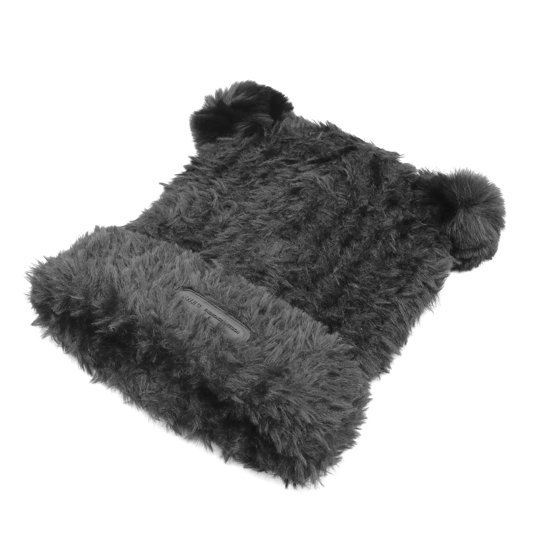 ANKOMINA Cute Plush Bear Ear Beanie Hats for Women & Girls - Winter Warm Faux Fur Knitted Skull Cap Bucket Hat - Cozy Outdoor Fashion for Snow Days & Street Style