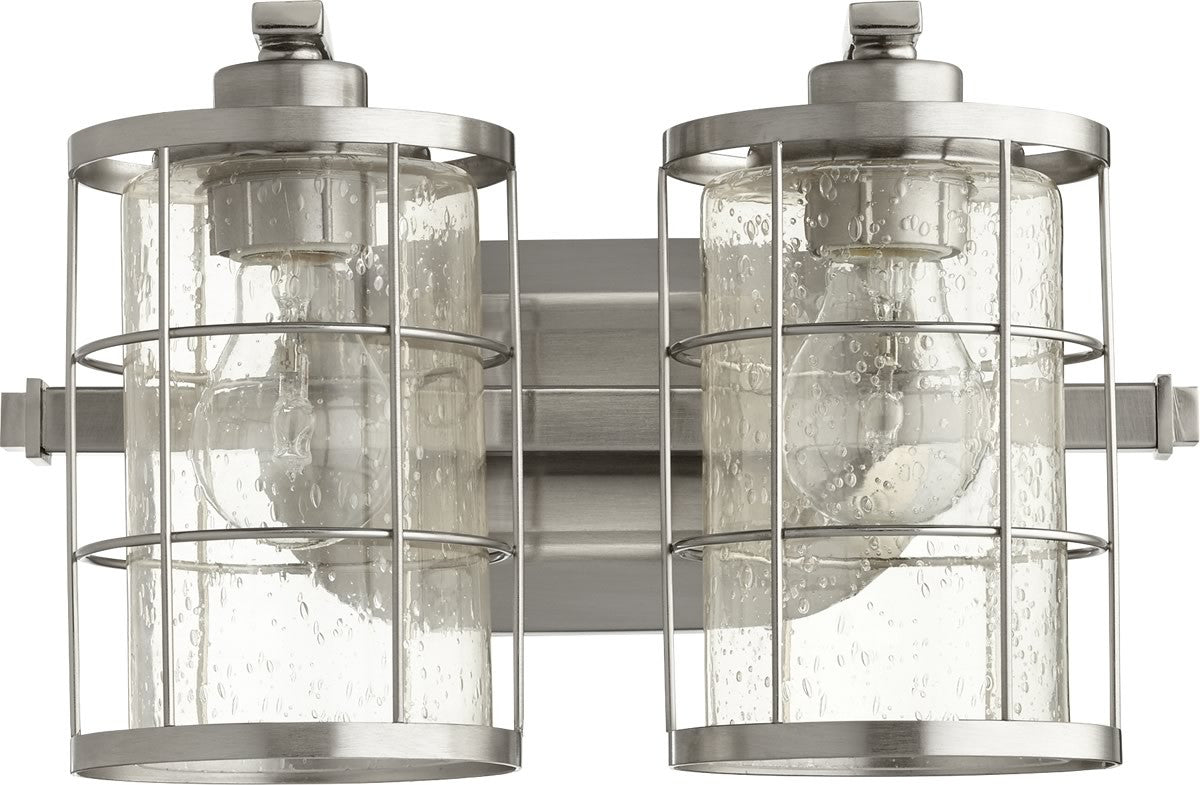 14W Ellis 2-Light Bathroom Vanity Light Fixture in Satin Nickel Finish - Perfect for Modern Bathroom Mirror Lighting and Home Decor