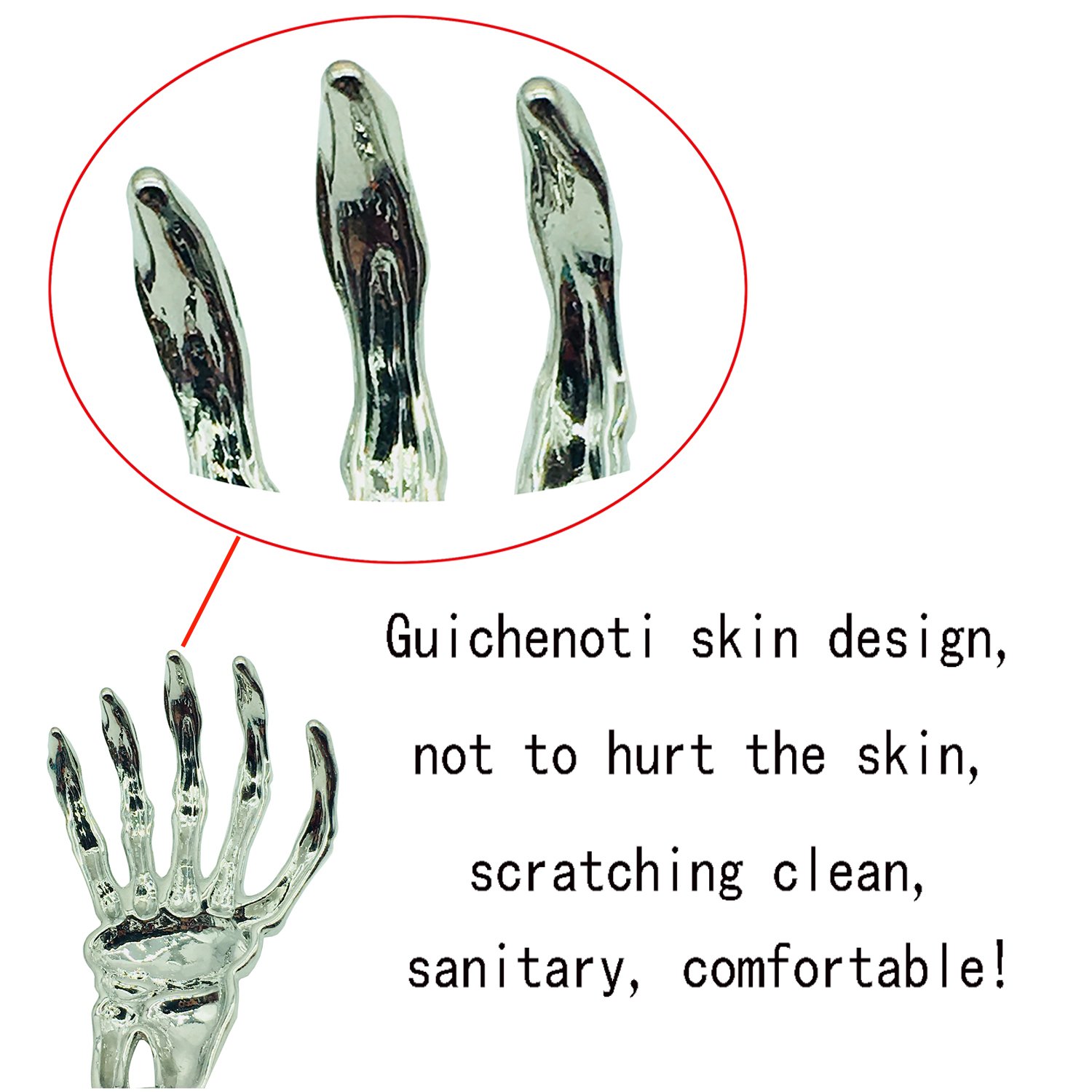 1-Pack Black Extendable Telescopic Skeleton Hand Back Scratcher - Ghost Hand Massage Tool for Men & Women - Perfect Christmas Stocking Stuffer & Funny Gift for Adults - Great for Office, Home, and Halloween Decor