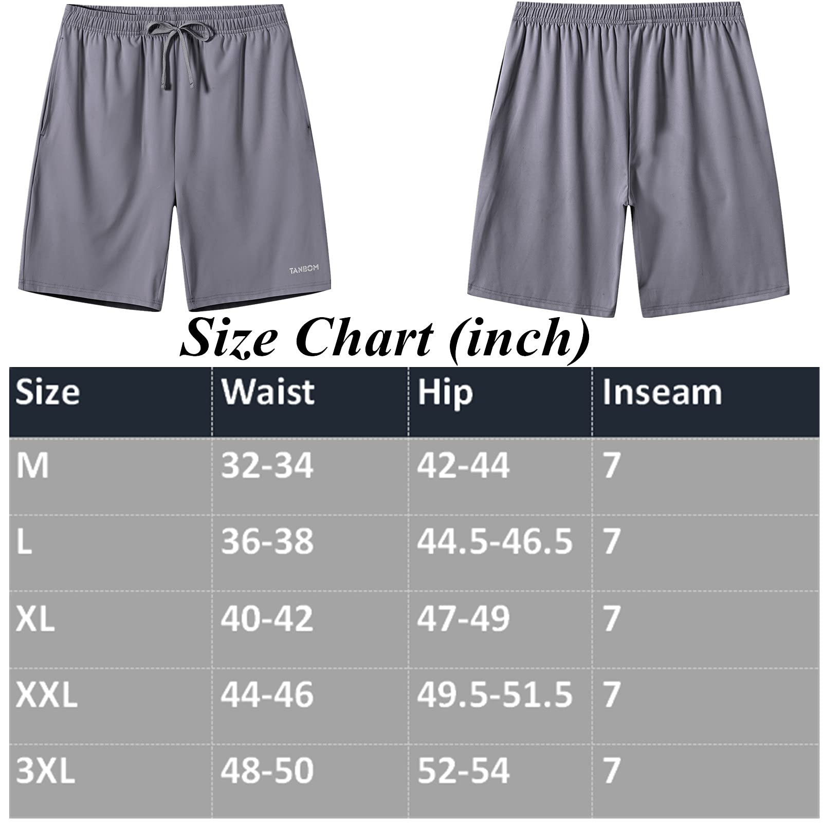 ZONBAILON Men's Gym Shorts - Athletic Workout Shorts with Drawstring Elastic Waist & Deep Pockets - Breathable Summer Running Shorts for Training, Jogging, Basketball & Outdoor Sports