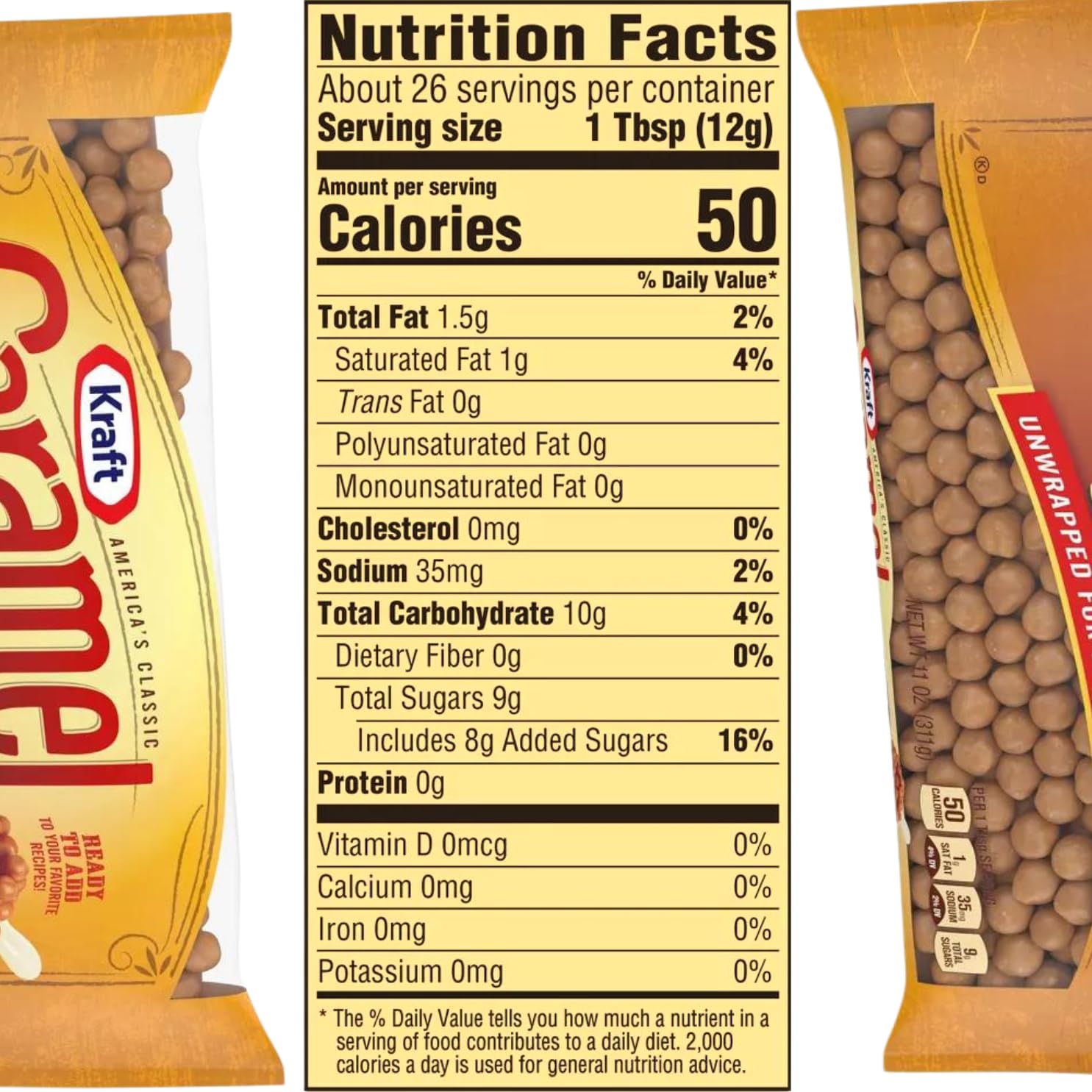 **Kraft Caramel Bits 11oz (Pack of 2) – Soft Chewy Caramel Candy for Baking, Topping & Candy Buffets – Unwrapped for Easy Melting – Perfect for Cookies, Brownies & Desserts (Includes Al Khair Key Chain)**