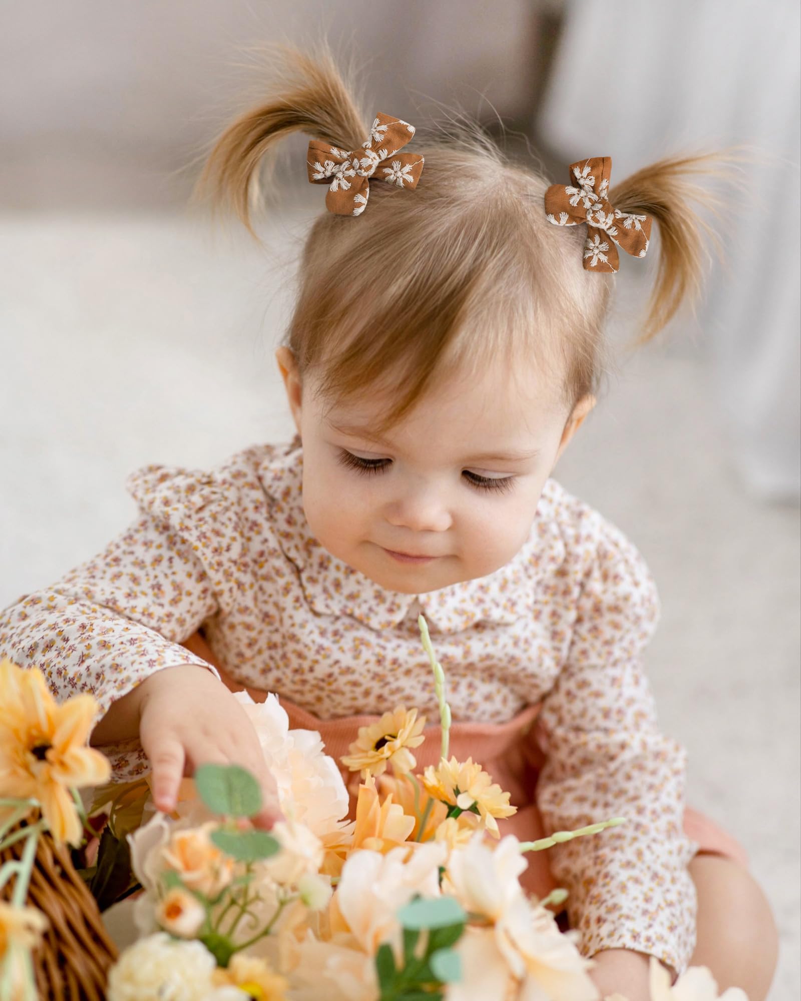 20PCS Mini Hair Clips with Bows for Girls & Kids - 2 Inch Tiny Barrettes for Fine Hair - Perfect for School, Parties, and Daily Hair Styling
