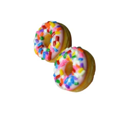 Strawberry Pink Donut Stud Earrings - Cute Food Jewelry for Women & Girls - Perfect for Parties, Gifts & Everyday Wear