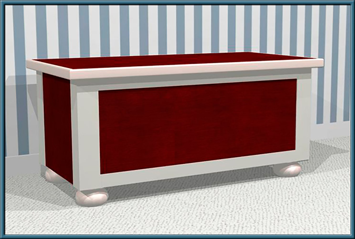 Cherry White Kids Toy Storage Box - Organize Children's Toys, Books & Games - Perfect for Playrooms, Bedrooms & Daycare Centers