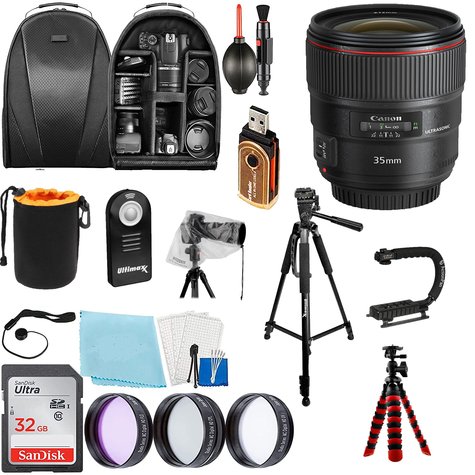 Canon EF 35mm f/1.4L II USM Wide Angle Lens with Premium Bundle - Perfect for Portrait, Wedding & Low Light Photography