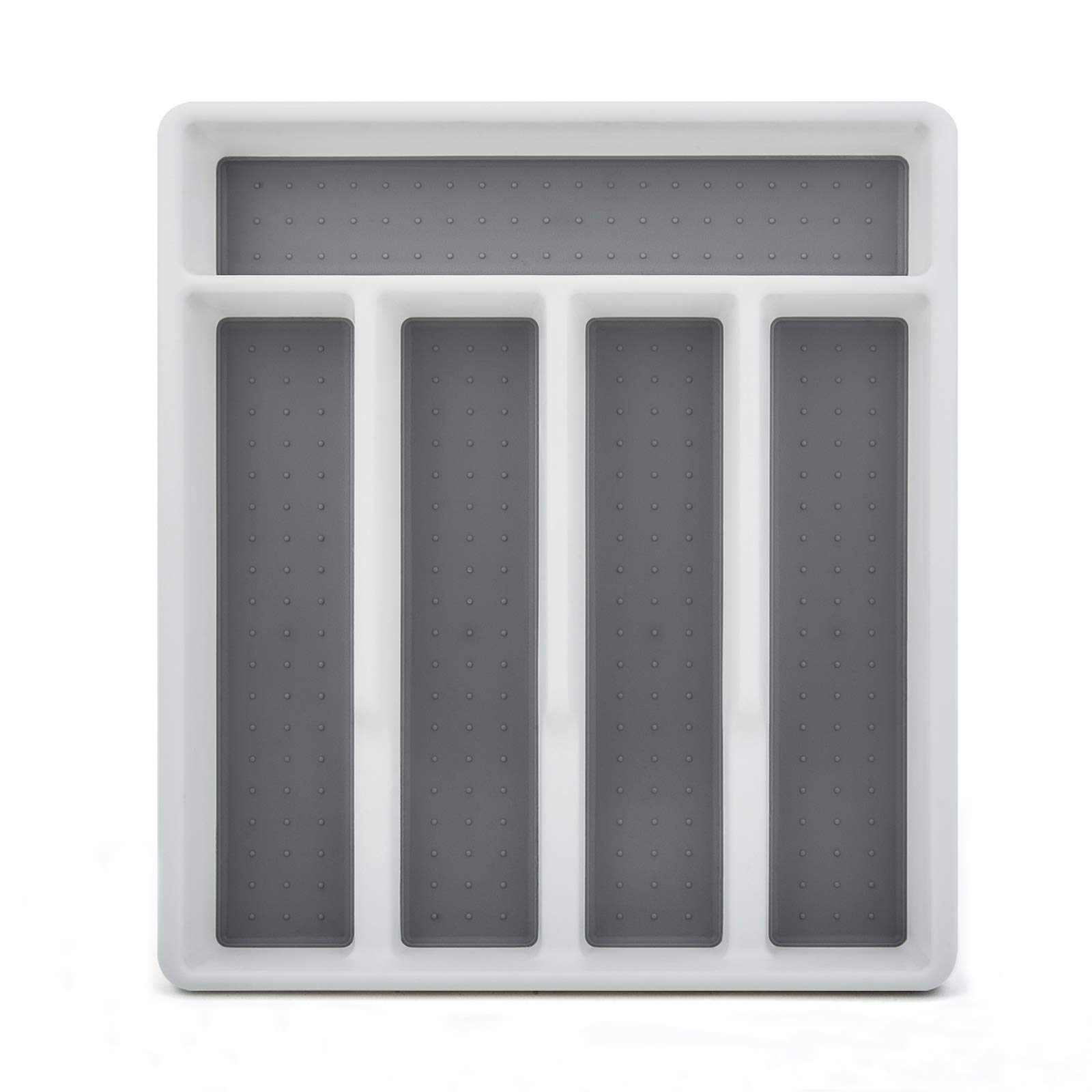 HaWare 5-Section Silverware Tray for Kitchen Drawer - Flatware Organizer & Cutlery Holder with Soft Grip Lining & Non-Slip Rubber Feet | Multi-Purpose Storage Solution for Utensils, Office Supplies & Bathroom Essentials | Perfect for Home Organization & Space Saving