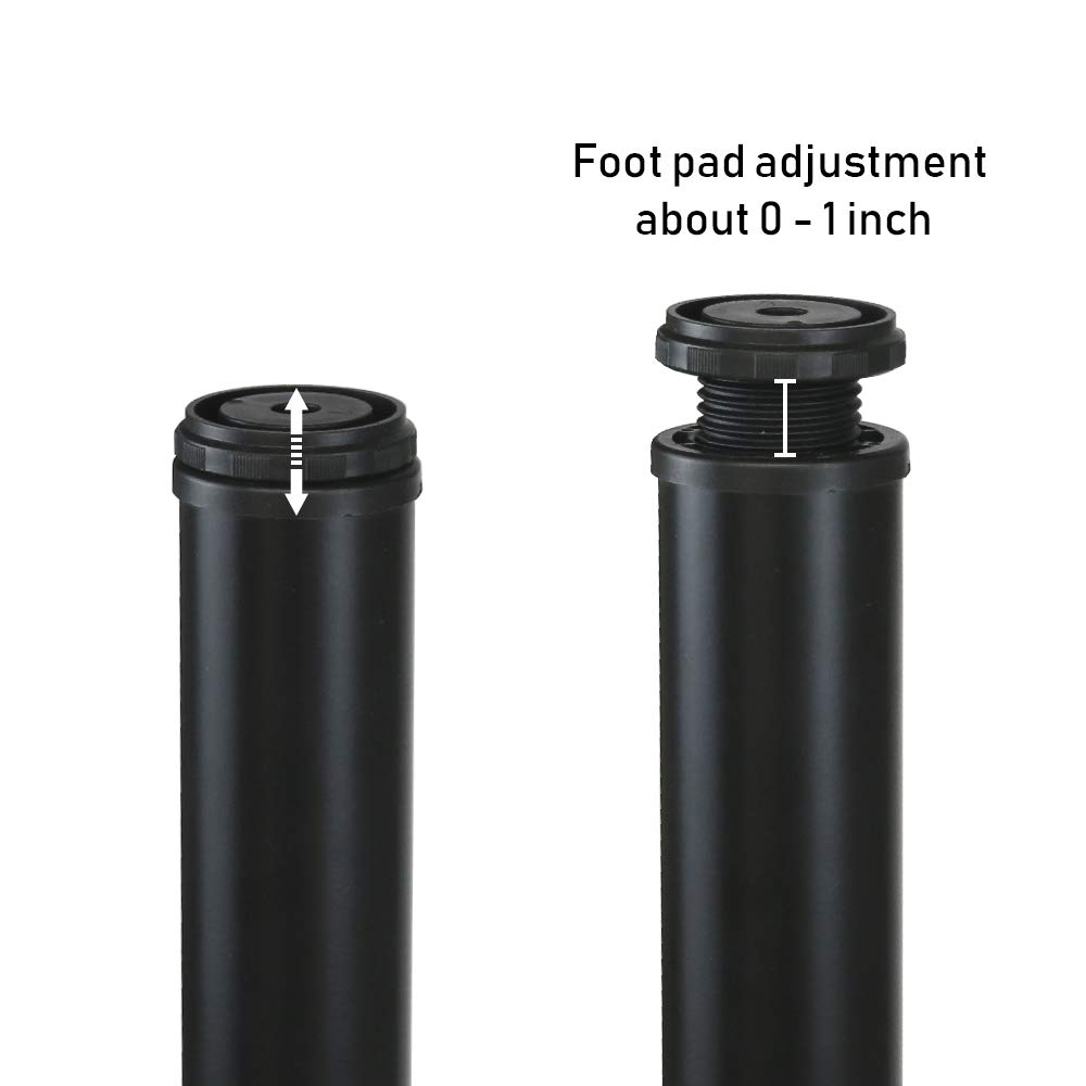 QLLY 12 Inch Adjustable Metal Table Legs - Heavy Duty Black Furniture Legs Set of 4 for Coffee Tables, End Tables & DIY Projects - Perfect for Home Office, Living Room & Modern Decor