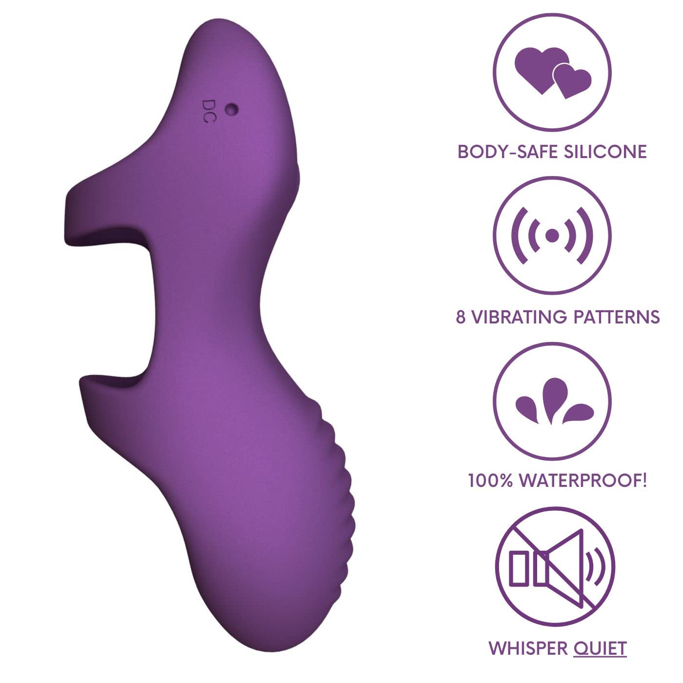 Hypoallergenic Vibrating Finger Sleeve - USB Rechargeable Silicone Massager for Couples & Solo Play | Quiet Ripple Design for Sensual Foreplay & Intimate Pleasure | Perfect Gift for Valentine's Day & Anniversaries