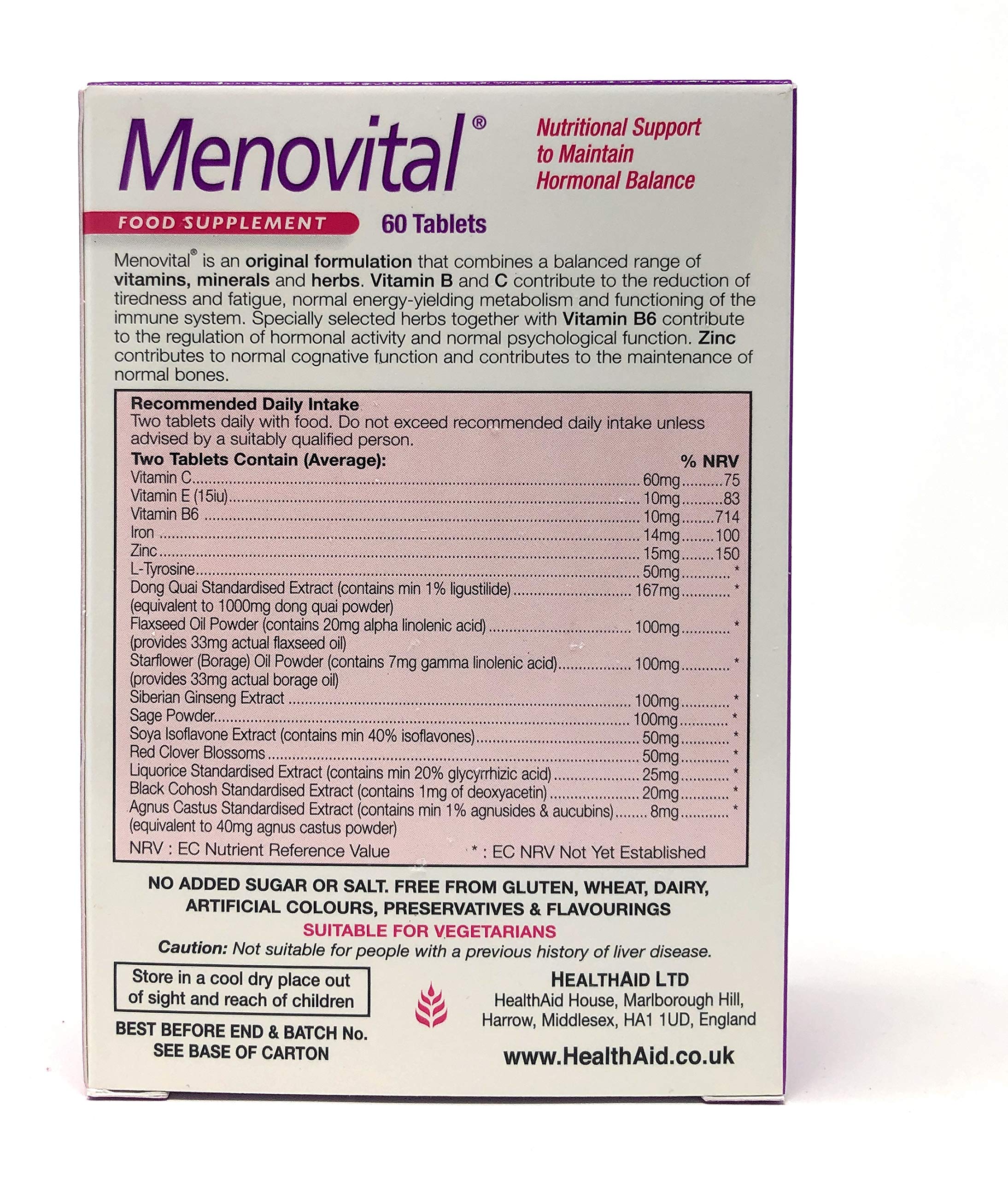 Menovital 60 Tablets - Premium Multivitamin Supplement for Men's Health & Energy Boost - Supports Immune System, Heart Health & Vitality - Ideal for Active Lifestyles & Daily Wellness Routine