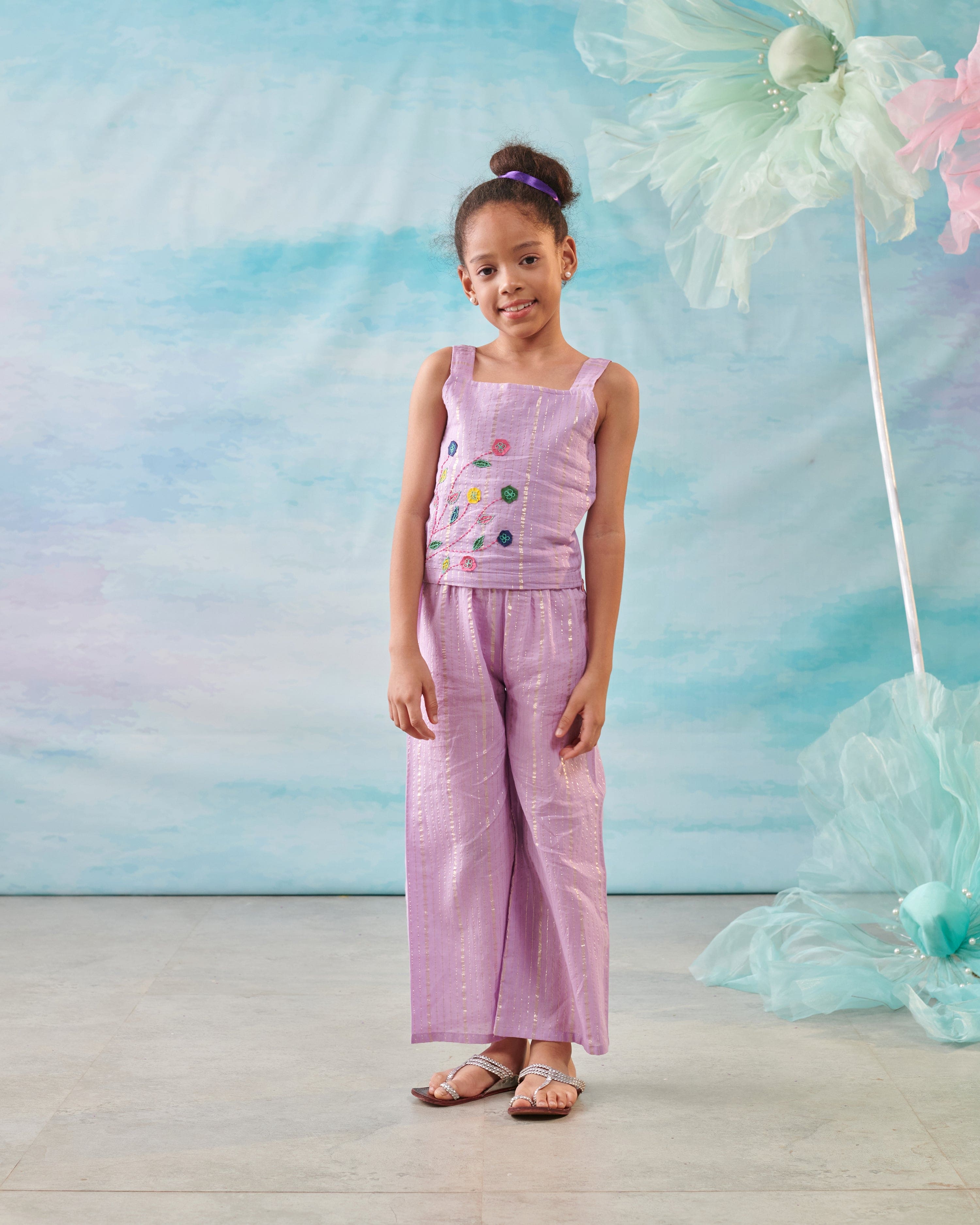Pre Order: Cute Floral Print Top Set for Girls - Perfect for Spring Outfits, Parties & Casual Wear