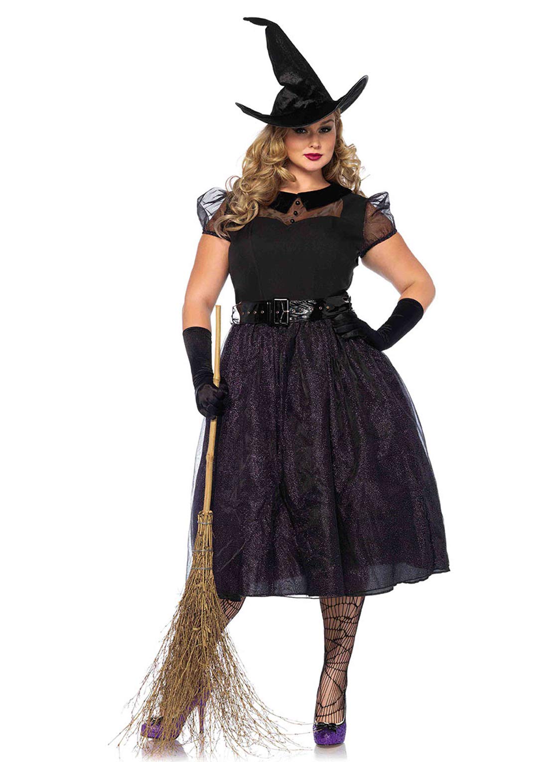 Leg Avenue Women's 3-Piece Darling Spellcaster Witch Costume Set with Dress, Belt & Hat - Perfect for Halloween Parties, Cosplay Events & Themed Costume Nights