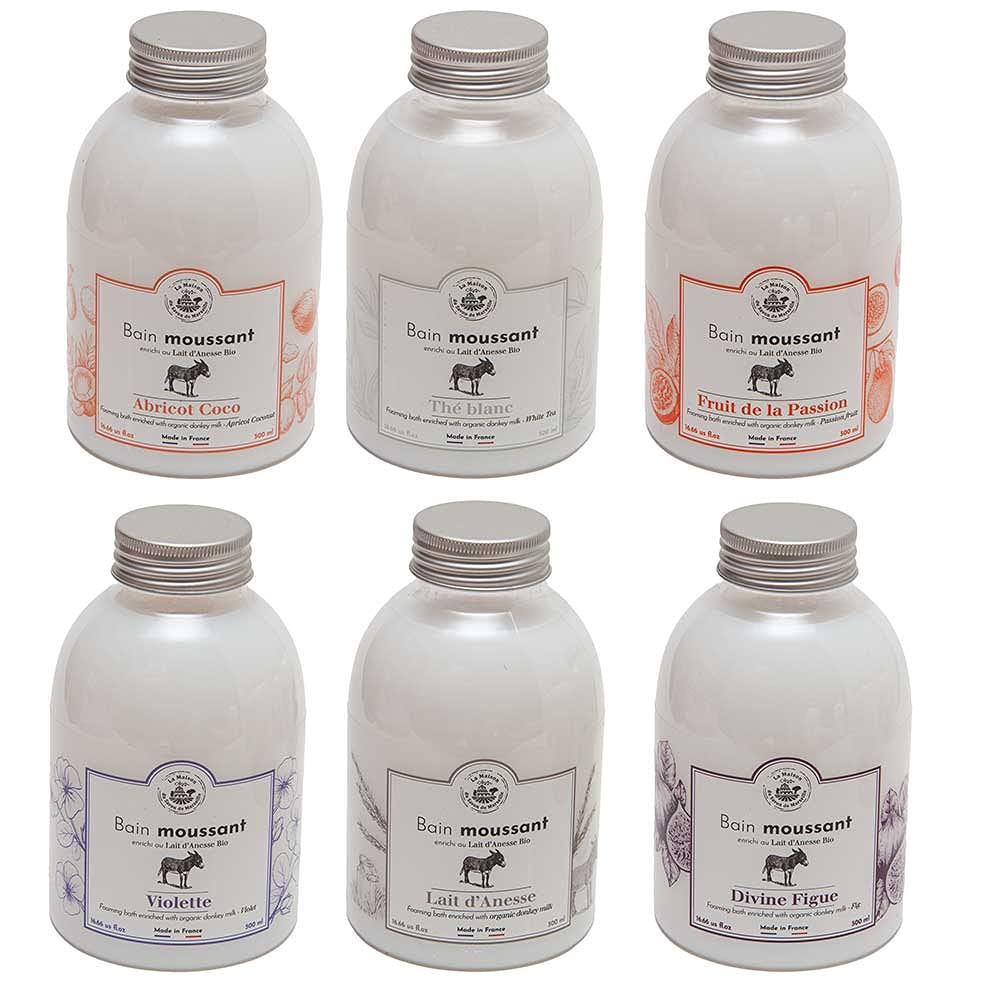 Organic Donkey Milk & Aloe Vera Foaming Bath Cream - 500ml Luxurious Moisturizing Body Wash - Soap for Dry Sensitive Skin - Spa Relaxation & Home Bath Therapy