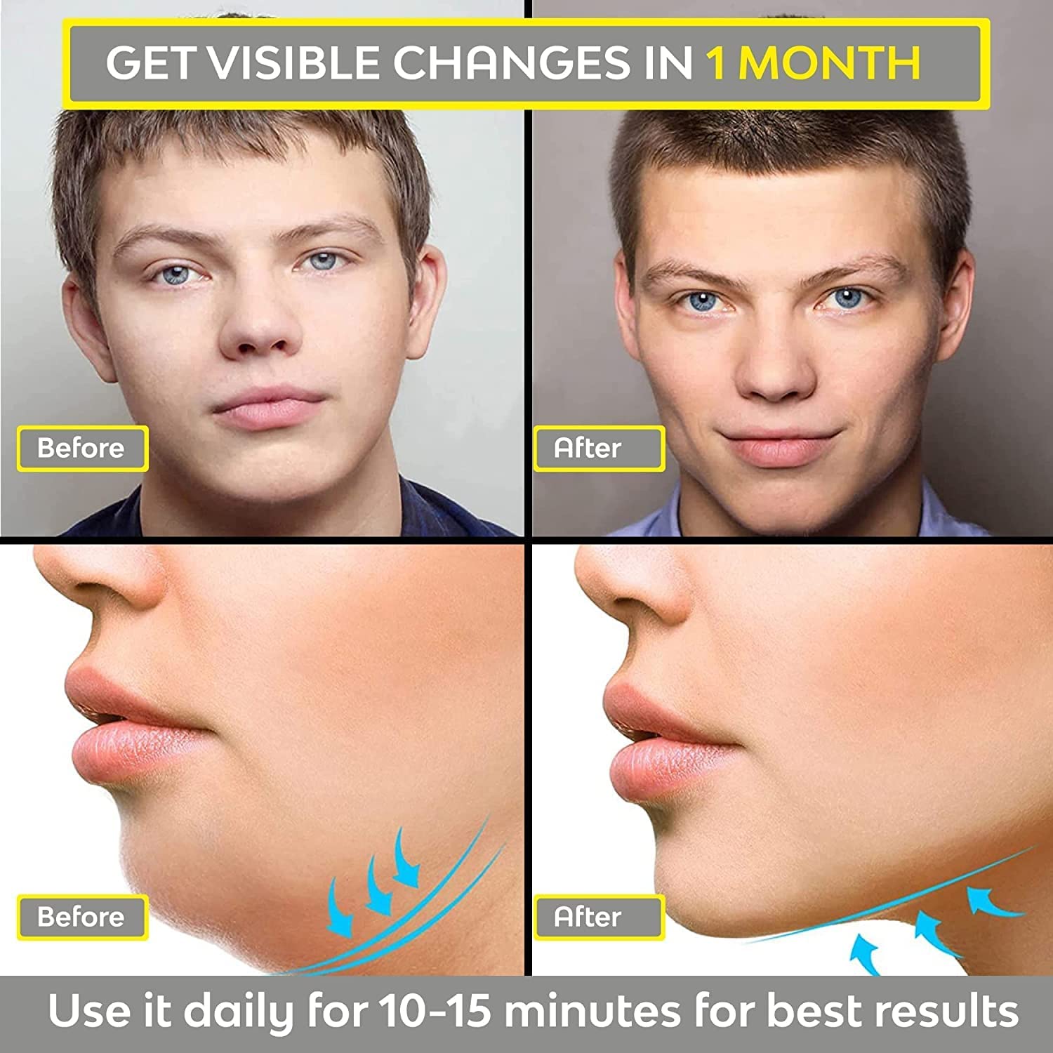 Clopic Jawline Exerciser - Double Chin Reducer & Face Slimming Tool for Men & Women | Facial Exercise Device for Defined Jawline & Toning | Perfect for Home Workouts & Beauty Routines