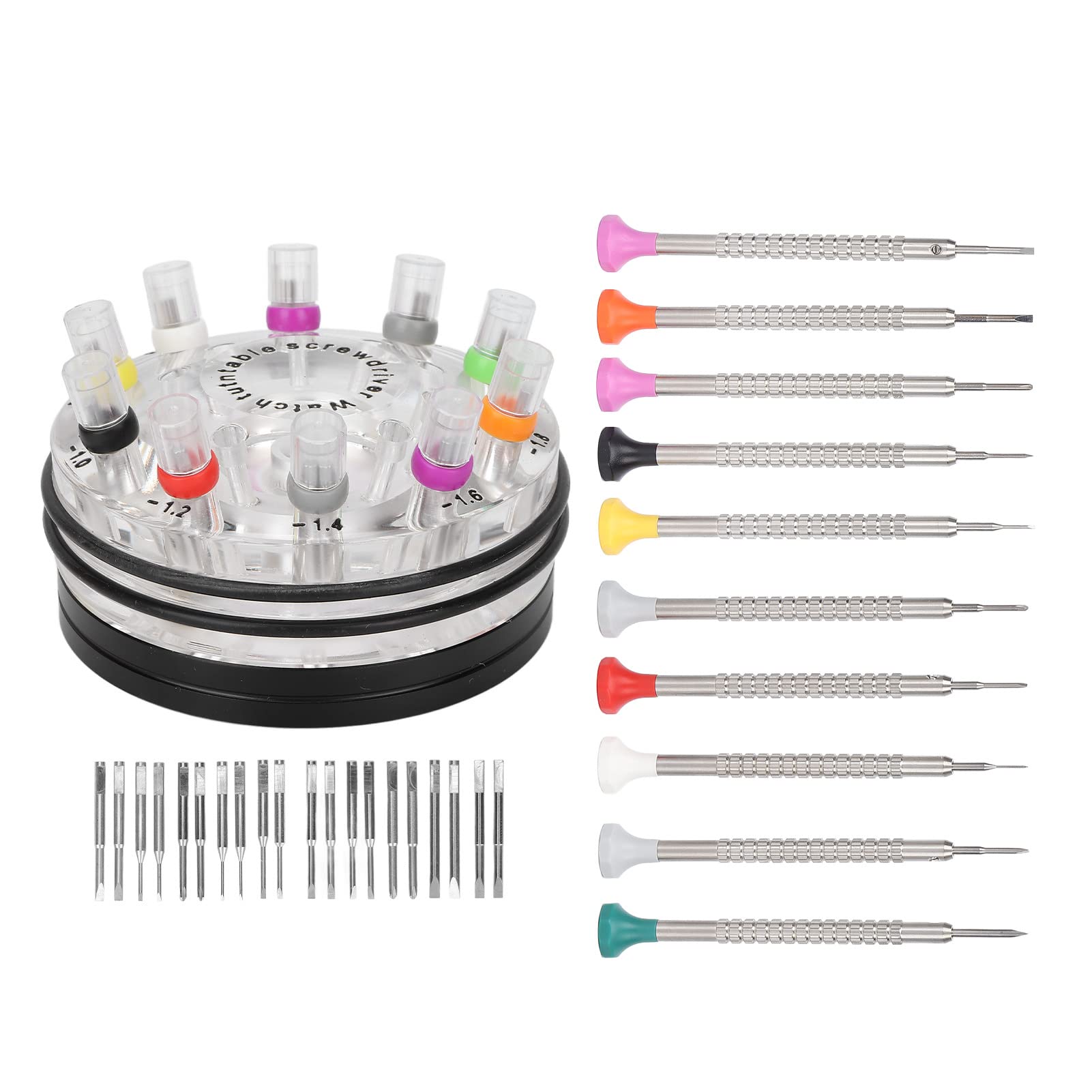 Premium Watch Screwdriver Set - Rotatable Base, Anti-Rust & Wear-Resistant Steel Tools for Professional Watch Repair & Hobbyists | Perfect for Watchmakers, Jewelers & DIY Watch Maintenance