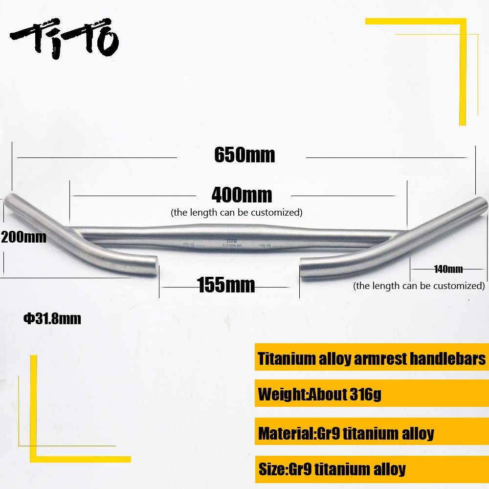 Premium Titanium Bicycle Handlebar Rest - Lightweight MTB & Road Bike Accessory for Long Distance Cycling (31.8mm/25.4mm) - Perfect for Endurance Rides, Touring & Comfortable Commuting