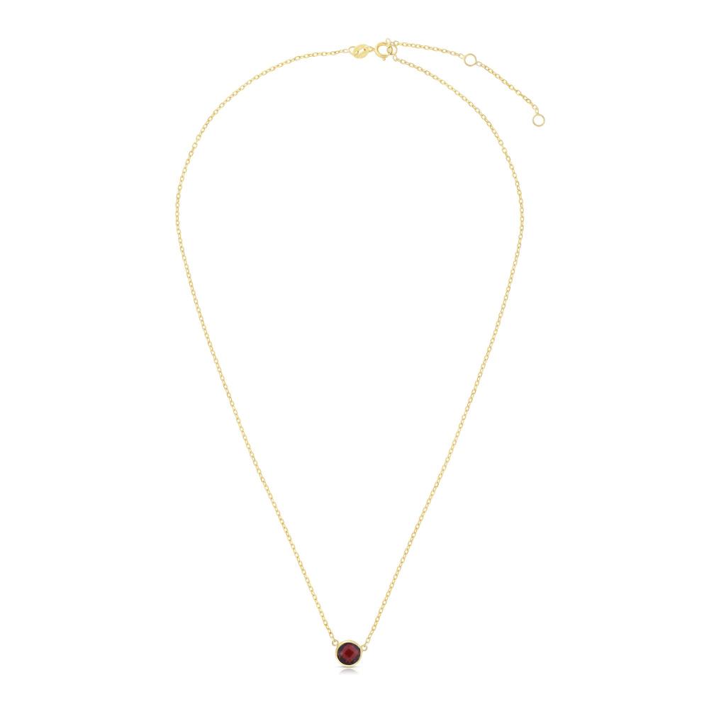 14K Gold & Garnet Solitaire Necklace for Women - Elegant Birthstone Jewelry Gift for Anniversary, Valentine's Day & Special Occasions