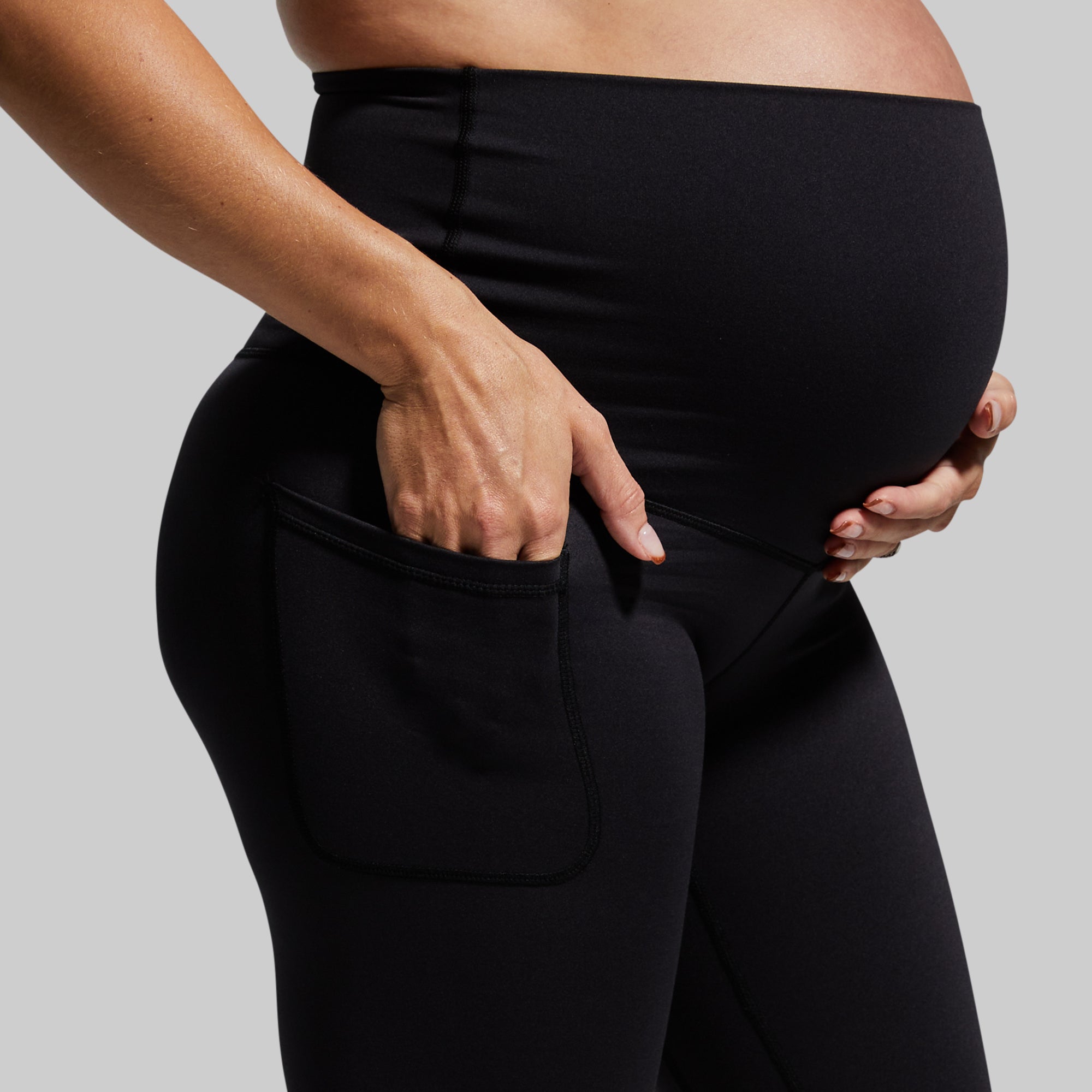 Best Maternity Leggings with Pockets - High Waist Stretchy Pregnancy Yoga Pants for Women (Black) - Perfect for Workout, Yoga, and Everyday Comfort