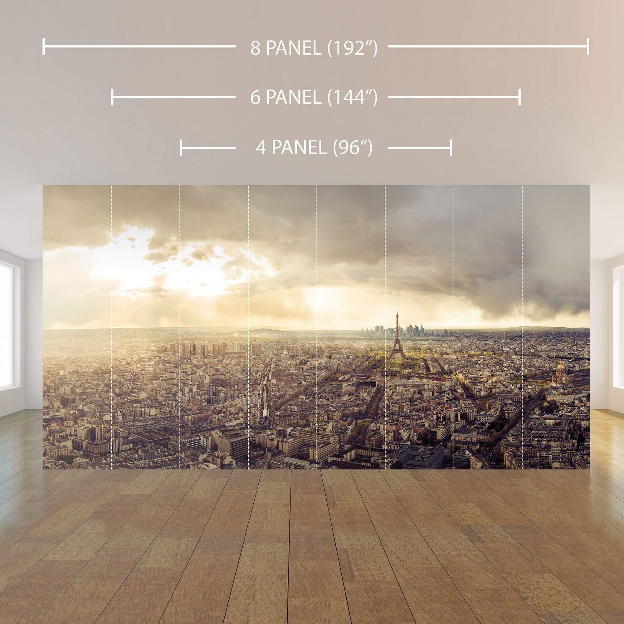 Green and Blue City Landscape Peel and Stick Removable Wall Mural - Self-Adhesive Wallpaper for Home & Office Decor - Easy to Install & Remove - Perfect for Living Room, Bedroom, or Workspace