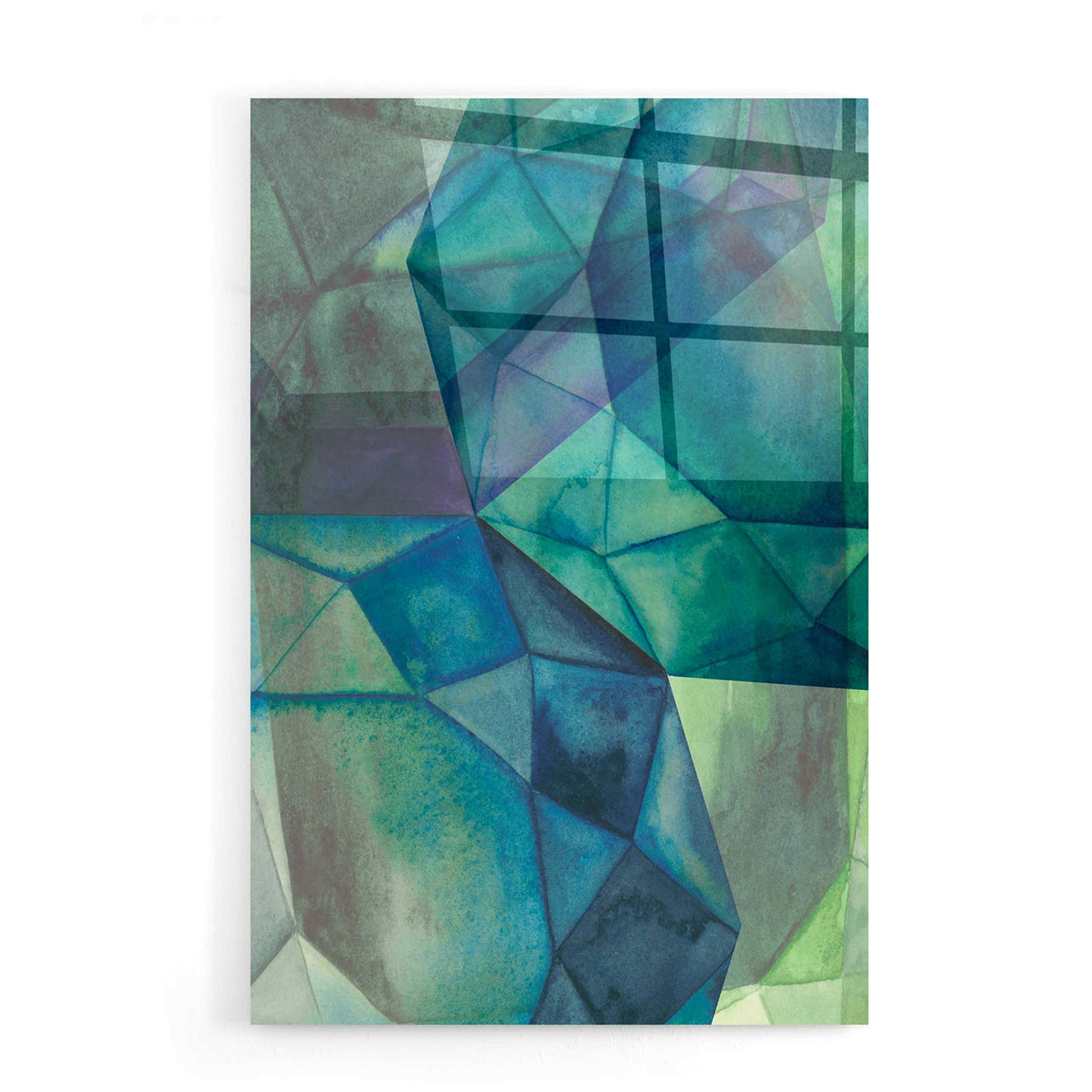 Grace Popp 'Gemstones I' Acrylic Glass Wall Art - 16x24 Inch Modern Abstract Painting - Perfect for Living Room, Bedroom & Office Decor