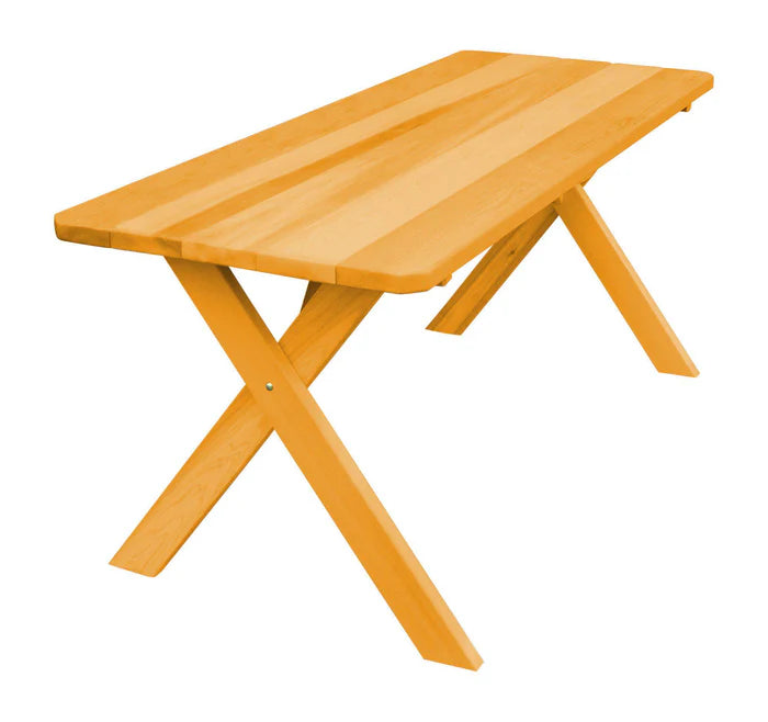 Regallion Crossleg Outdoor Cedar Wood Patio Table - Durable & Weather-Resistant for Garden, Deck, and Backyard Dining