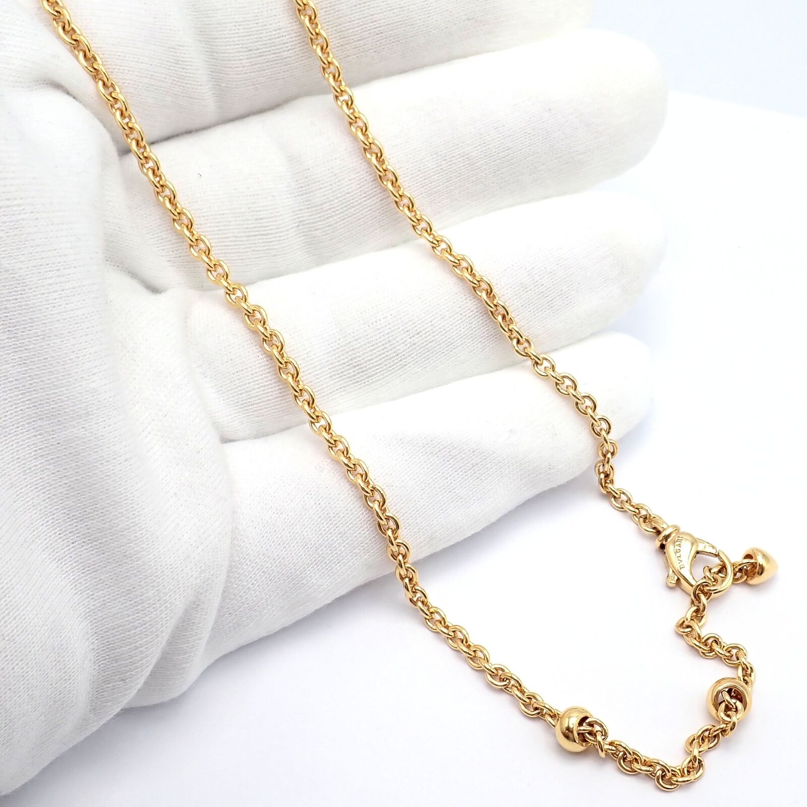 Authentic Bvlgari 18k Yellow Gold 19.5 Link Chain Necklace for Women - Luxury Italian Jewelry Gift for Anniversary, Birthday & Special Occasions