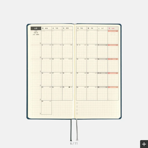 Hobonichi Techo 2025 Planner - Star Dust Weeks Hardcover, Weekly Horizontal Layout, English Edition (January Start, Monday Start) | Perfect for Journaling, Productivity & Daily Planning